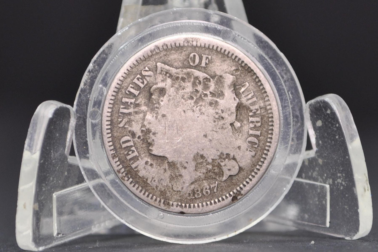 1867 Three Cent Nickel US Coin - Choose by Grade / Condition - Civil War Era - 3 Cent Nickel 1867
