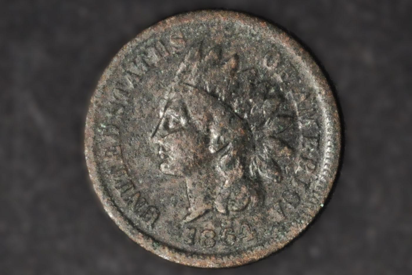1864-L Indian Head Penny Bronze - Vg Details, Faint L - 1864 L Cent - Bronze Variety L