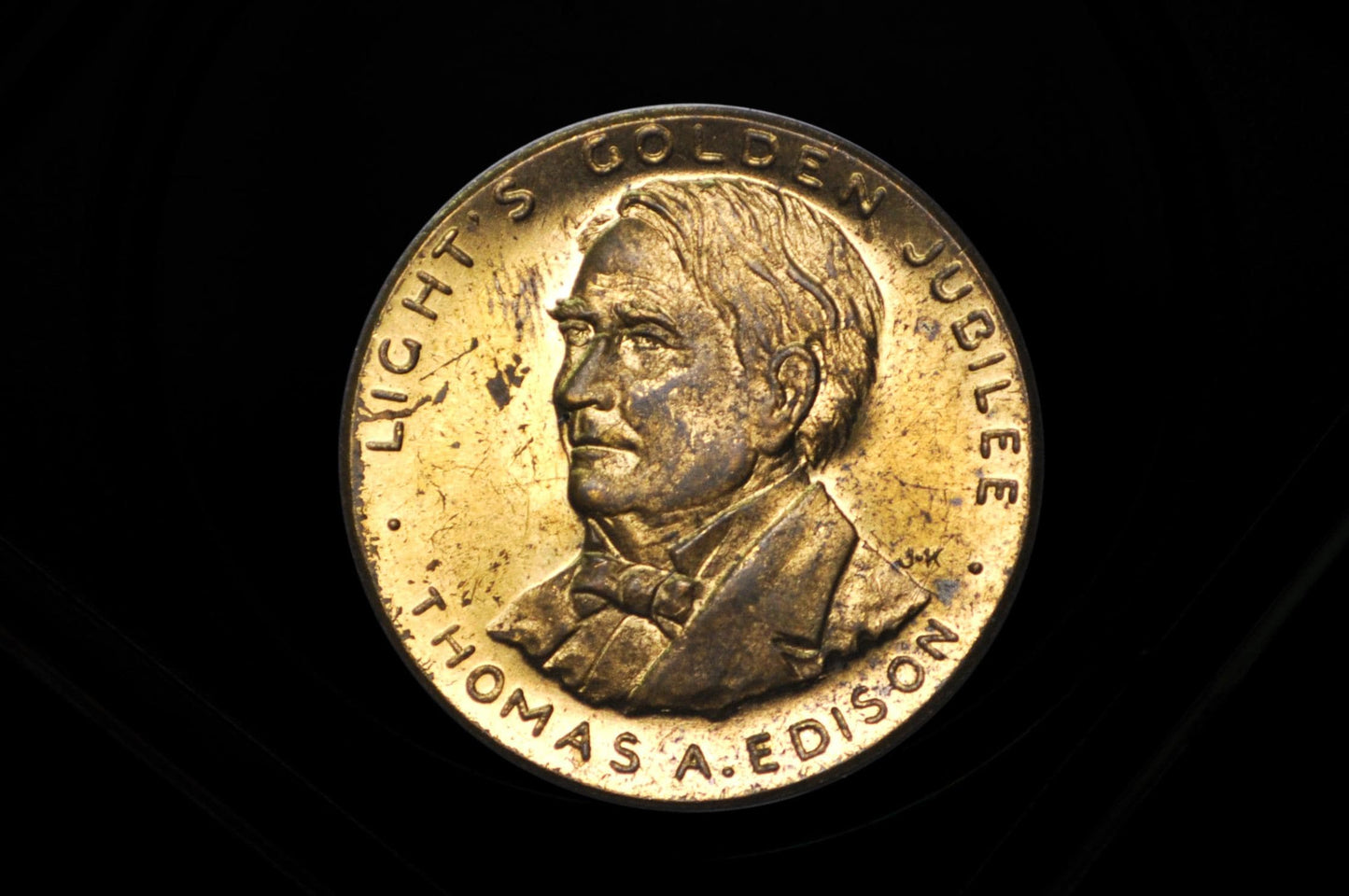 1879-1929 Thomas A. Edison Lights Golden Jubilee - Thomas Edison "Dedicated To Better Vision" Commemorative Token