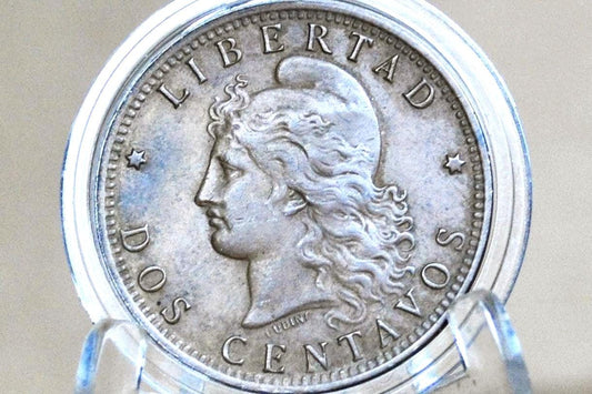 1893 Republic of Argentina Libertas Dos Centavos - AU - High Grade, Beautiful Coin - 1893 2 Centavos Argentina