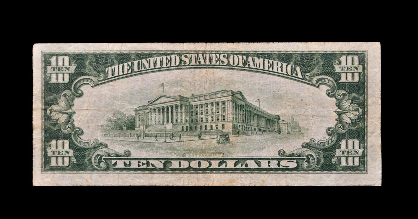 RARE 1929 Newmarket New Hampshire 10 Dollar National Currency Note - Type 1 - 1929 Brown Seal Ten Dollar NH Charter Note - Charter 1330