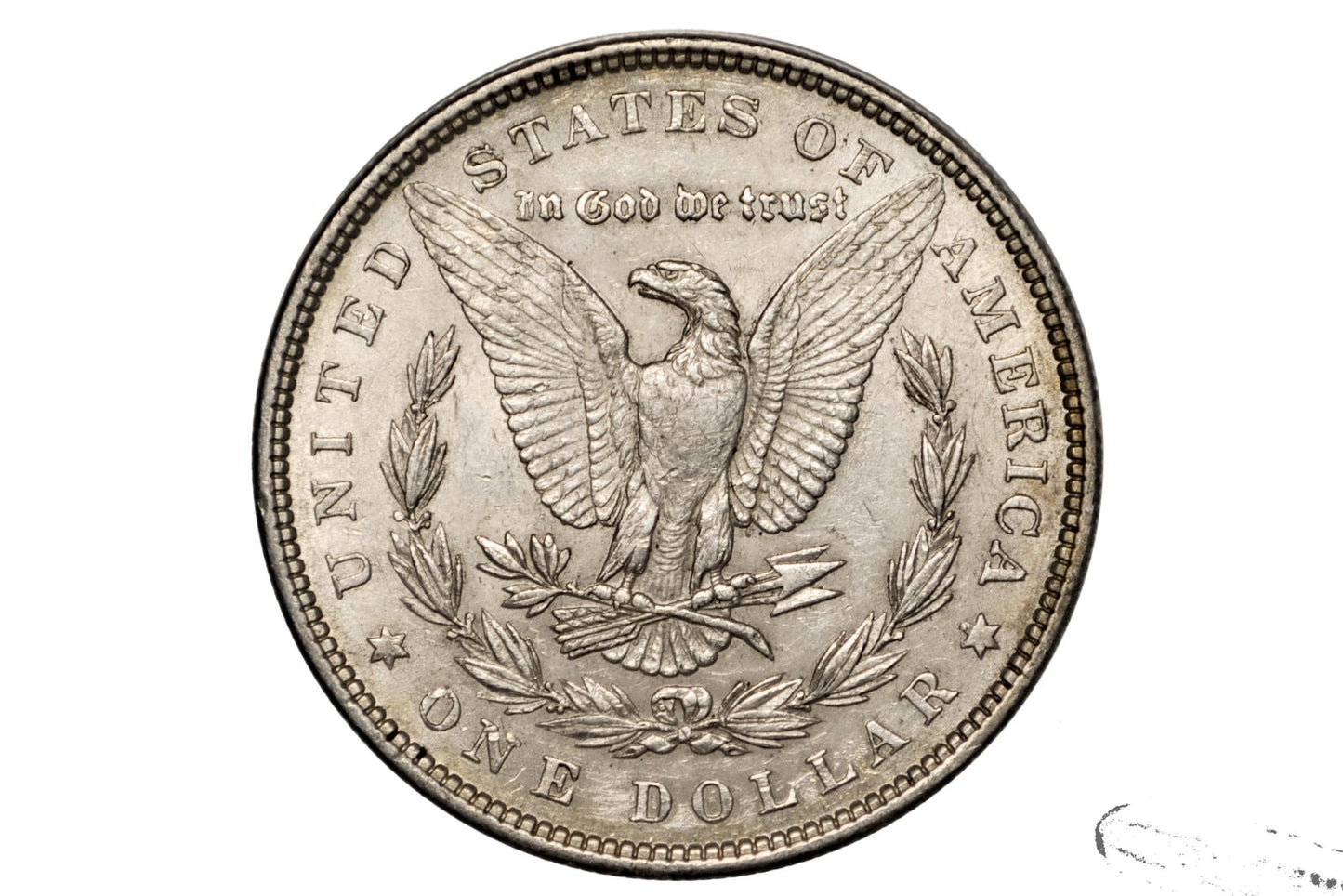 1878 Morgan Silver Dollar Reverse of 79 - Seven Feathers - AU50 (About Uncirculated) Grade - 1878 Seven Feathers - 7 Tailfeathers Reverse of 1879