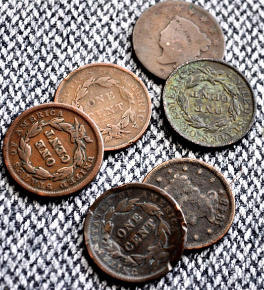 Cull US Large Cents - Heavy Wear, Scratches, Corrosion etc. - Coronet, Braided Hair, Bobby Head, Classic Head, Low Cost US Large Cents