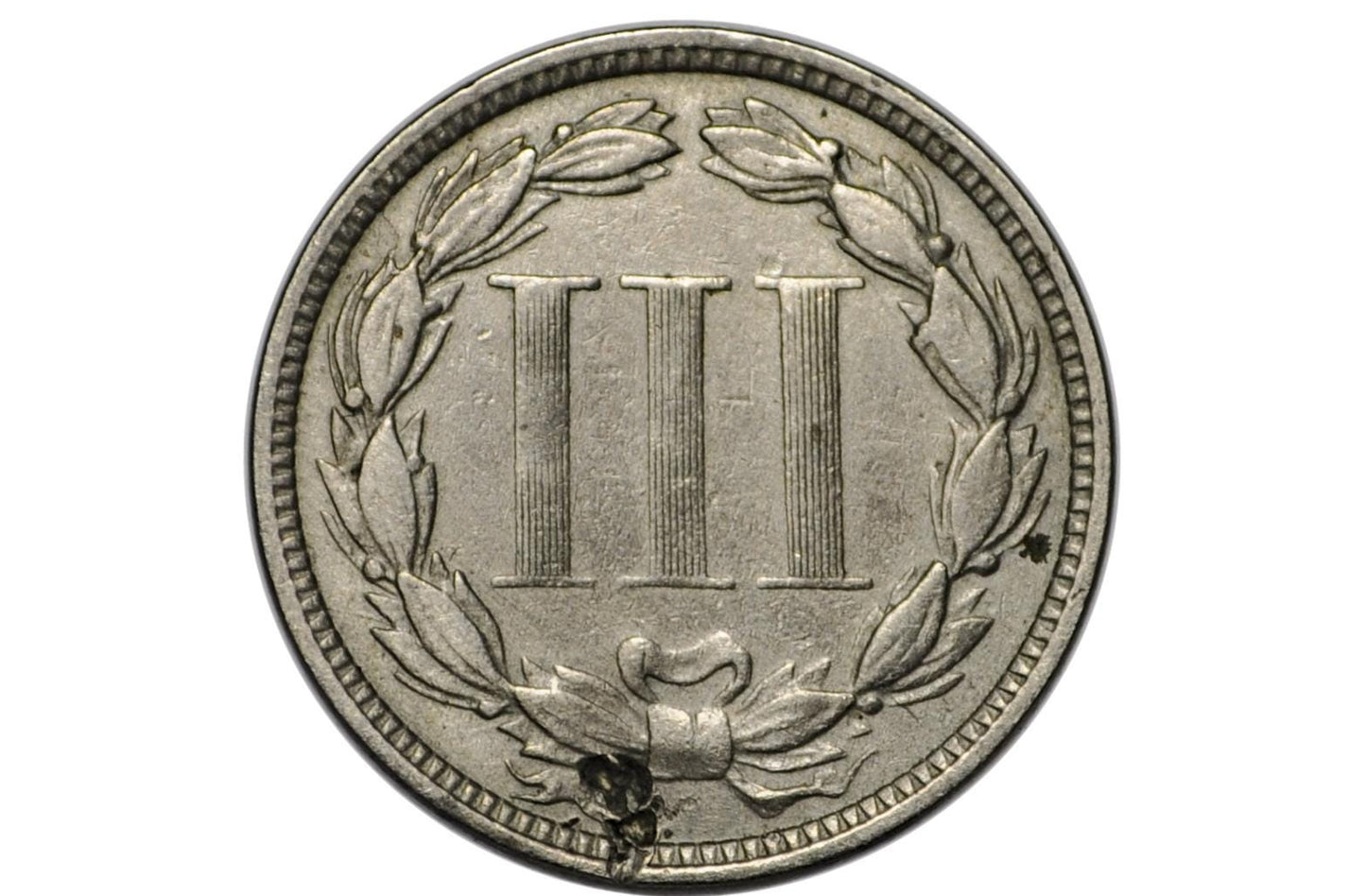 1875 Three Cent Nickel US Coin - VF (Very Fine) Grade / Condition, Better Date! - Civil War Era - 3 Cent Coin 1875 - Only 228,000 Minted