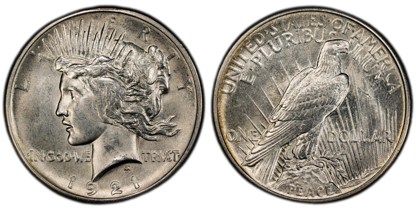 1921 Peace Silver Dollar -Choice Unc. Details - 1921 High Relief Peace Dollar Silver - Very High Grade, Key Date