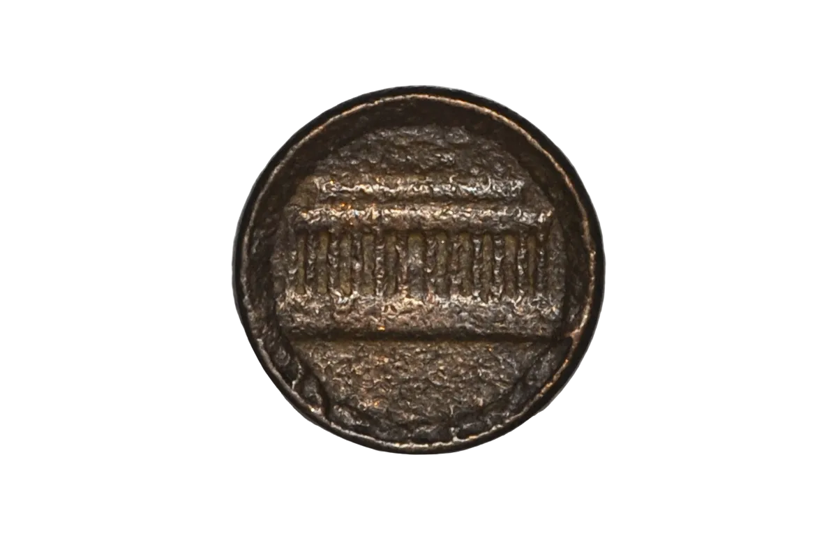 Unknown Date Heavy Distorted Blurry Lincoln Memorial Post Mintage Alteration Penny - Unique Blurry/Distorted Lincoln Penny No Date