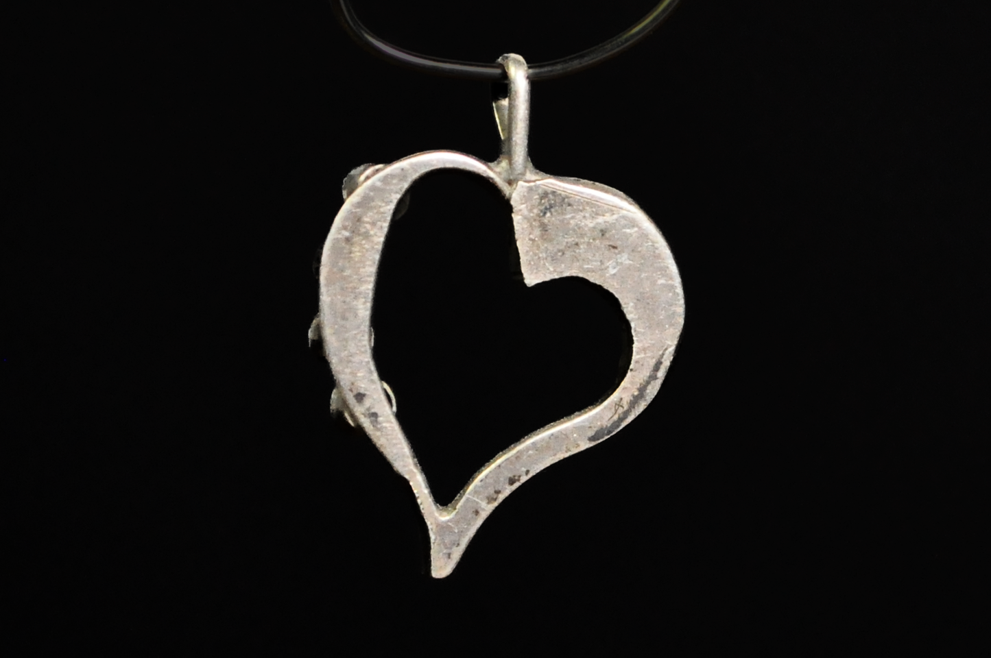 Vintage Sterling Silver Turquoise Heart Pendant - Southwestern Turquoise Open Heart Necklace Charm