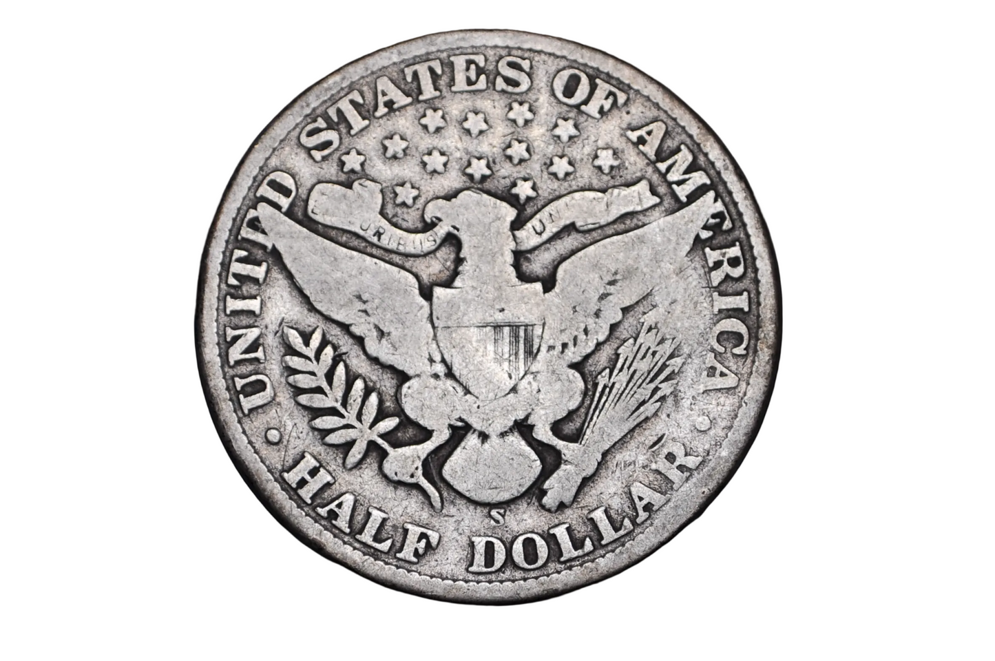 1910-S Barber Half Dollar Counter stamped "ROY K." - Antique Countermarked 1910 Barber Half Dollar