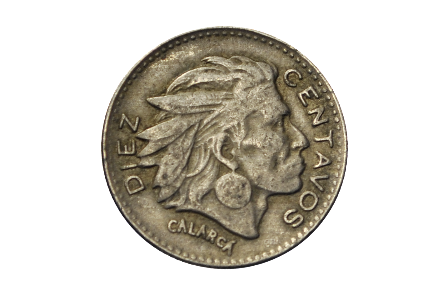 1966 10 Centavos Colombia Error Coin 2 Minor Die Cracks - 10 Centavos 1966 Colombia 2 Die Crack Error Coin