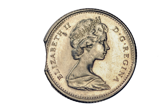 Spain 5 Pesetas 1957 Francisco Franco Minor Planchet Clip Error - 1957 5 Pesetas Minor Curved Planchet Clipped (Copy)