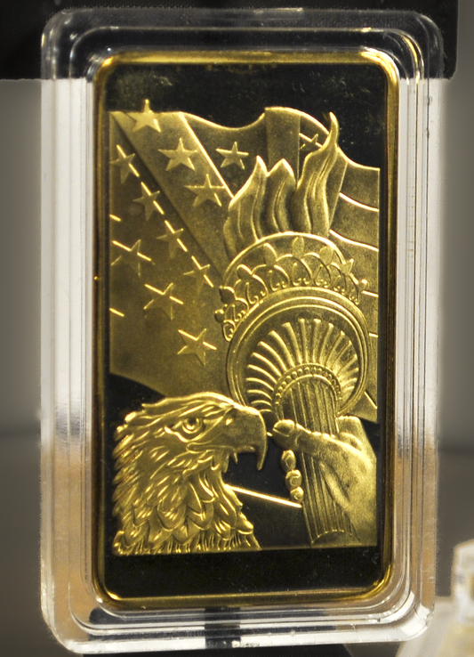 Souvenir Bar Statue of Liberty One Troy Ounce (Not Gold) - Play Money 1 Troy Ounce Statue of Liberty Design