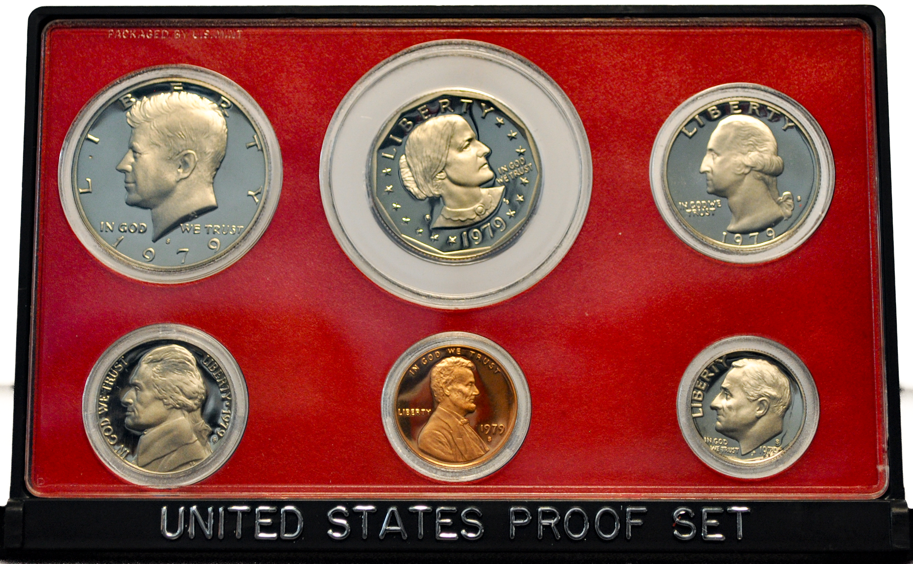 1979-S Proof Set Mixed Variety 5/6 Coins Type 2 Clear S (SBA