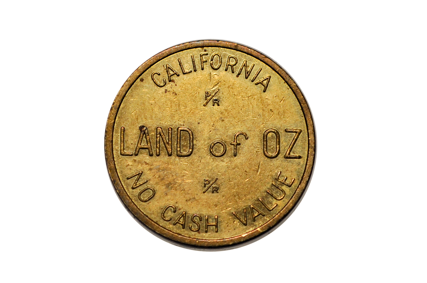 Vintage Land Of Oz California Florida Brass Token Arcade - Land Of Oz California Florida No Cash Value Token Amusement