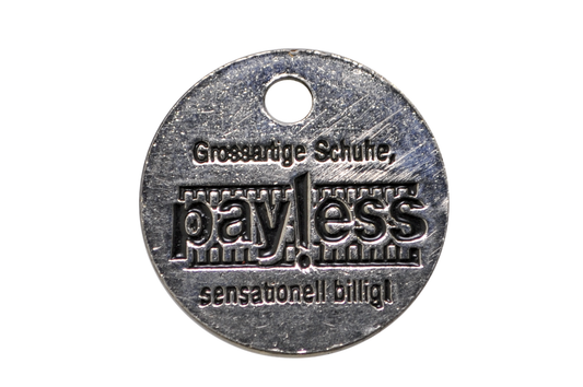 Vintage Payless Shoes Shopping Cart Token - Payless Shoes Green/White Logo Token