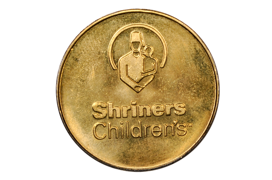 Shriners Children's Souvenir Token Gold Tone Charity Memento - Shriners Children's Hospital Collectible Gold Tone Appreciation Token