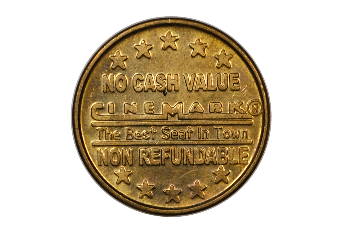 1960s Cinemark Token "The Best Seat in Town" - Cinemark Movie Theatre Ticket Token 1960s Copper and Brass Variants)