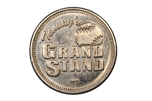 Budweiser Tommy's Grand Stand Baseball/Beer Amusement Token - Vintage Amusement Token Budweiser Tommy's Grand Stand