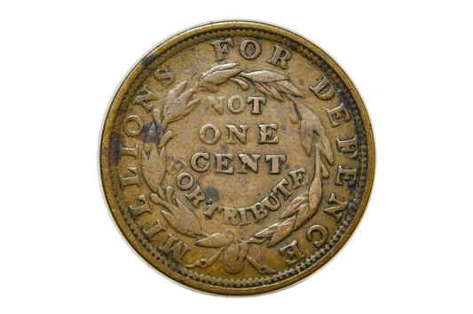 1837 New York Merchants Exchange Hard Times Token (HT-293) - Merchants Exchange Wall St. N. York Hard Times Token