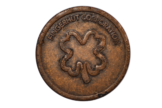 Fingerhut Corporation Four Leaf Clover Coin - Vintage Fingerhut Good Luck Token