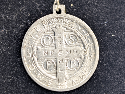 Saint Benedict Silver-Toned Religious Protection Pendant - Spiritual Protection Charm St. Benedict