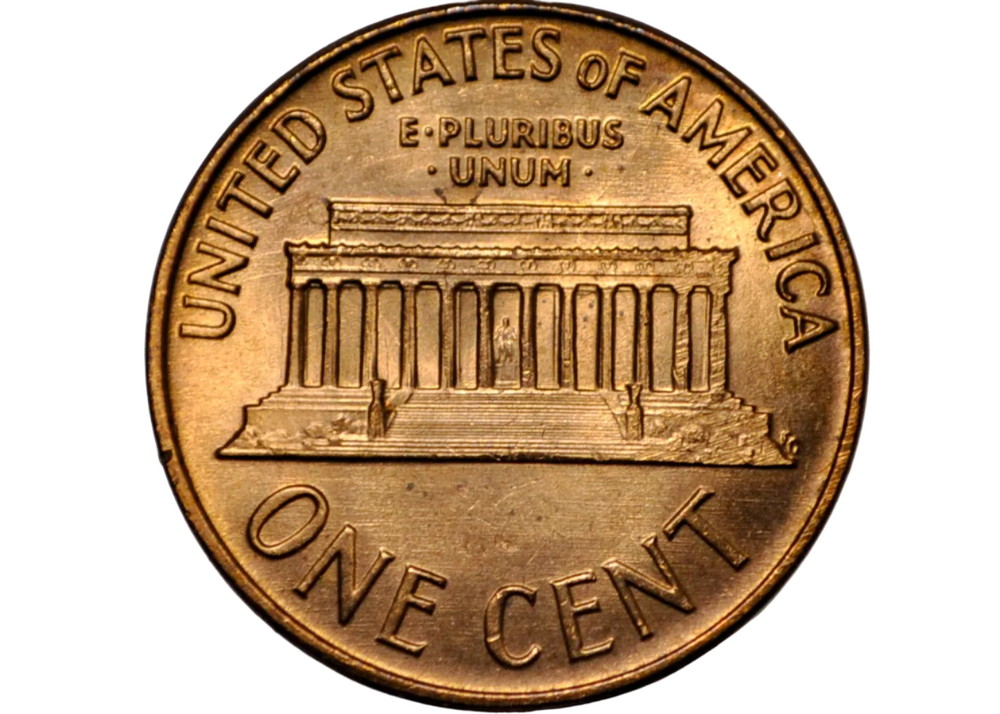 1964 Lincoln Memorial Penny Counter Stamped Kennedy Head - Lincoln Penny Counter Marked Kennedy Head