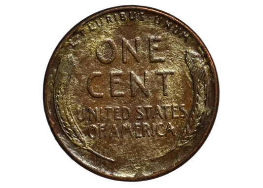 1945 Lincoln One Cent Post Mintage Plated Science Experiment - Lincoln Wheat Penny Unique Color Chemistry Experiment