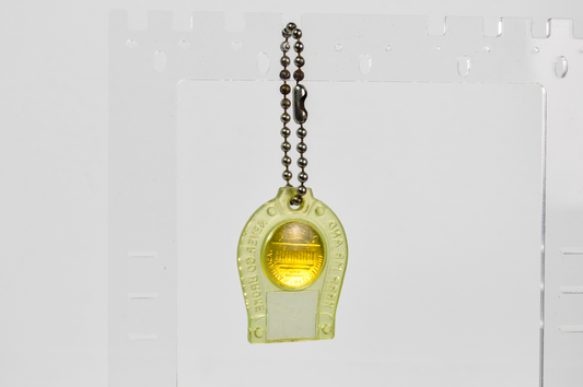 Mid-Century "Keep Me And Never Go Broke" Lucky Penny Keychain 1964 Penny - Retro 1964 Plated Lucky Penny Horseshoe Charm with Vintage Mt Vernon NY Stamped Ball Chain