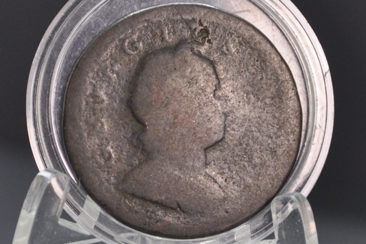 1724 UK Farthing - Great Reverse Detail - 1724 Great Britain Farthing - Early 1700s Coin