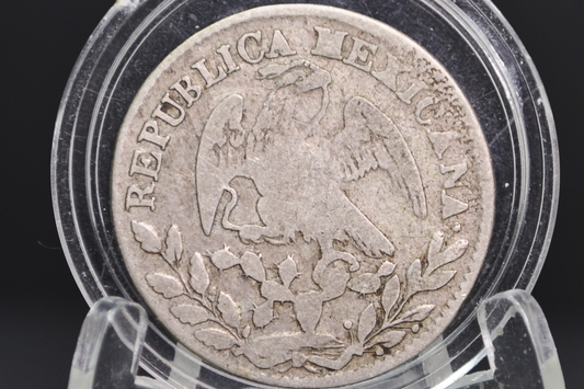1854 Mexico Silver 2 Reales Go - Great Condition - Mexican Two Reales 1854 Silver Mexican Coin, 90% Silver
