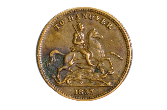 Rare 1849 Cumberland Jack Token - 1837 Reverse - XF/AU Condition - To Hanover