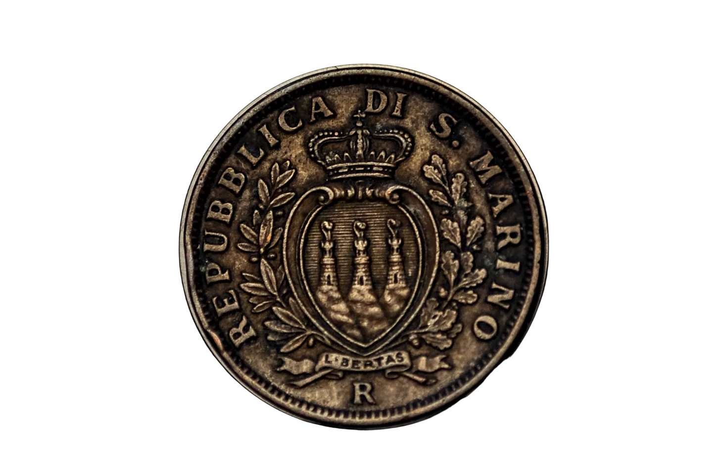 Vintage 1937 San Marino 10 Centesimi Rare European Coin - Collectible 1937 San Marino Centesimi Fasces Design Coin