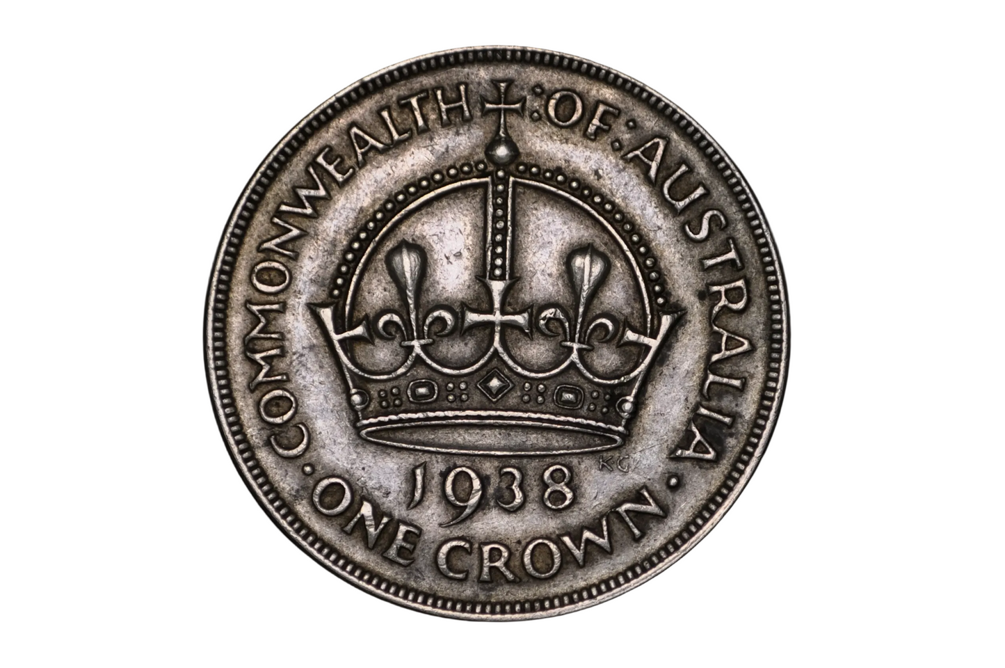 1938 Australian 1 Crown Silver Coin Scarce George VI Coronation - Australian One Crown 1938 George VI Coronation Low Mintage&