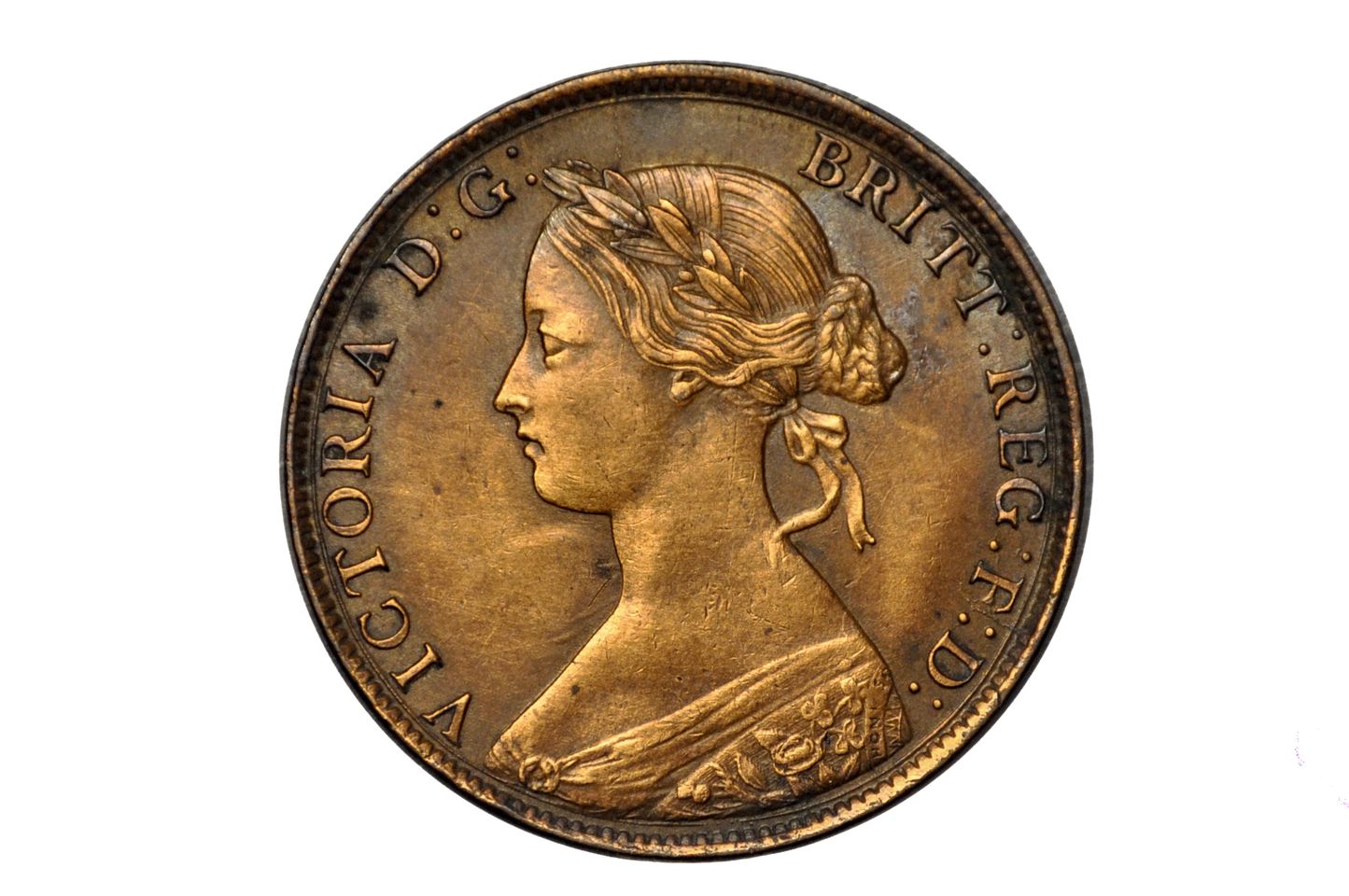 1861 Great Britain Half Penny - Unc. Detail - UK Halfpenny 1861 England 1/2 Cent - Beautiful Coin