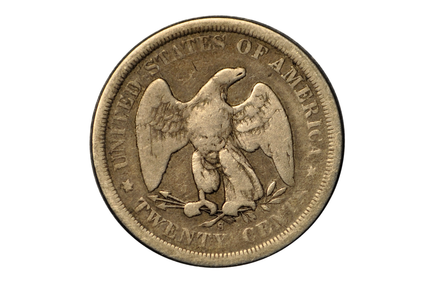 1875-S 20 Cent Piece - VG - Rare US Coin Type, Only 3 Years Minted - 1875 Silver Twenty Cent Coin