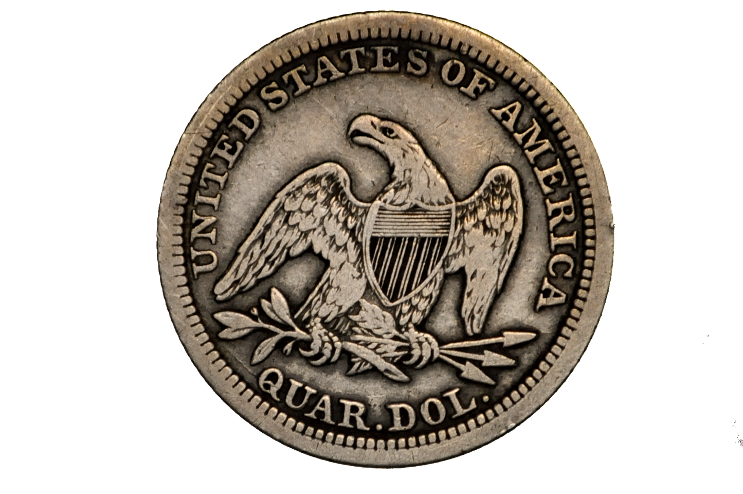 1854 Seated Liberty Quarter, Very Fine, 1854 Silver Quarter 1854 Liberty Seated Quarter; Historic Coin Type, Great Collection Addition