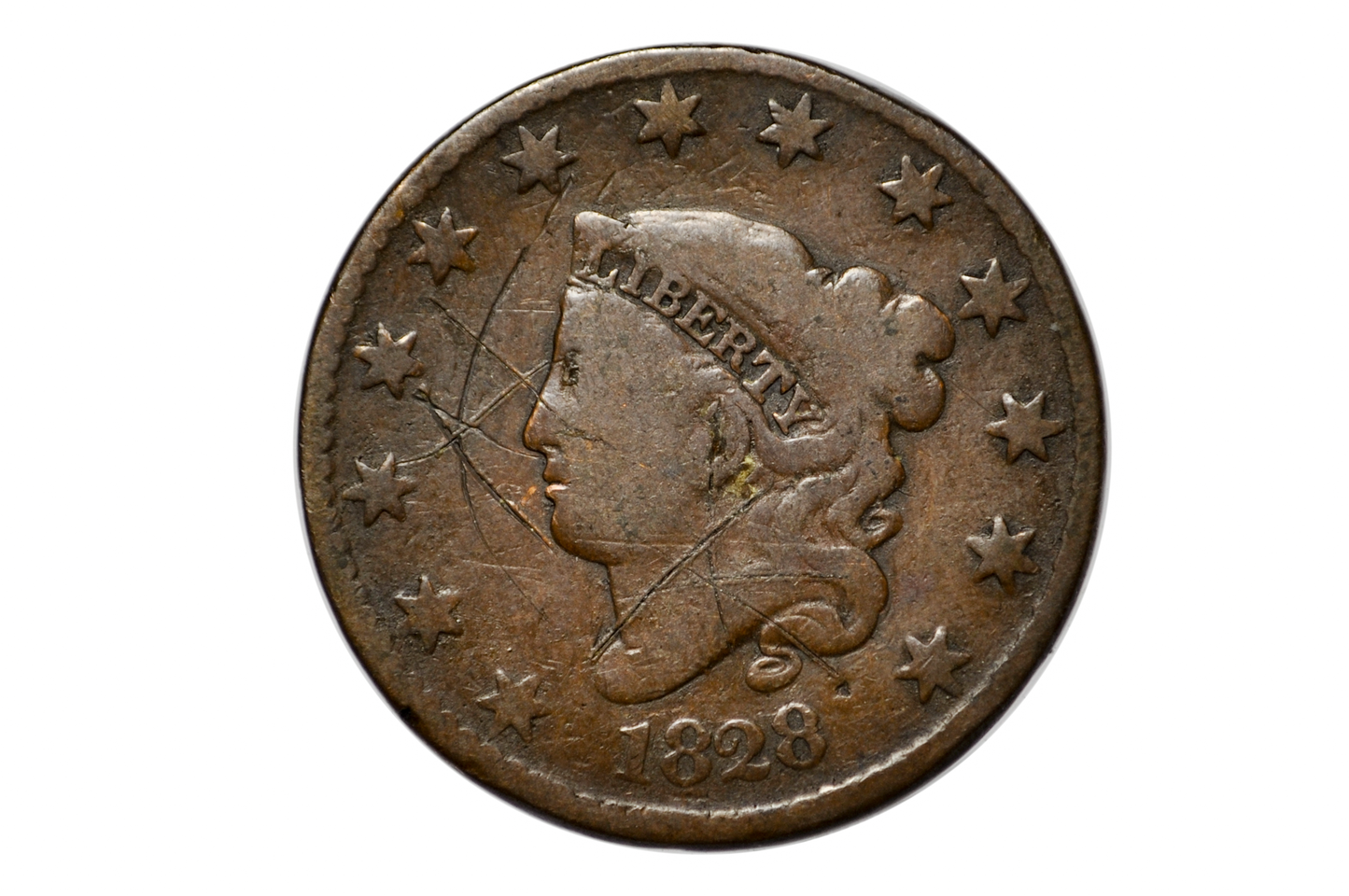 1828 Brothel Token Made From U.S. Large Cent "ONE C*NT" - Old US Whorehouse Penny