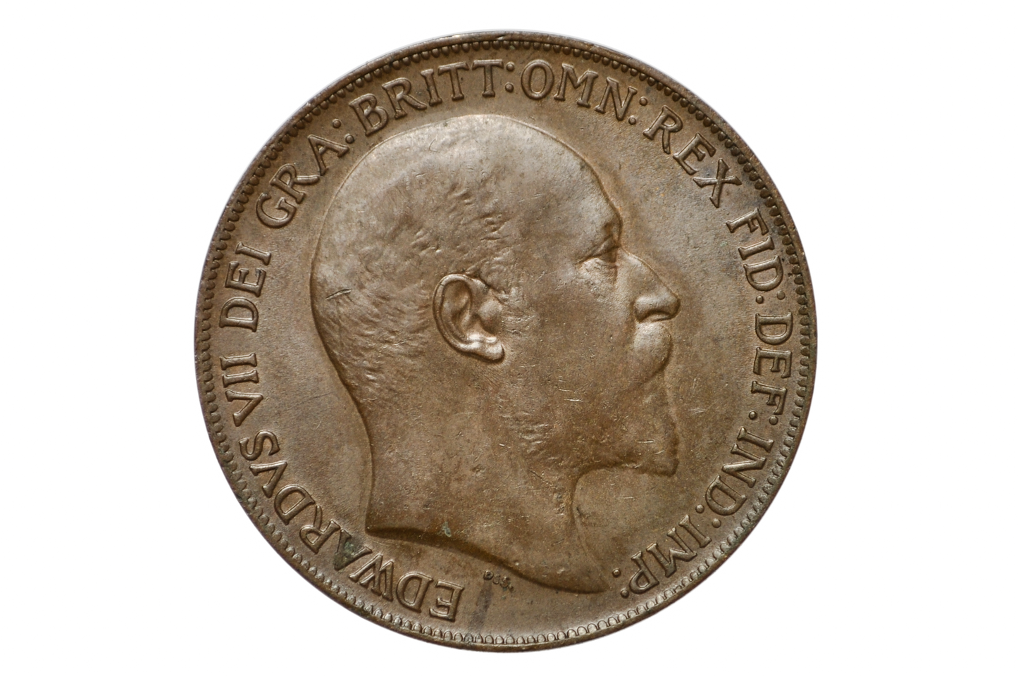 1908 Great Britain One Penny - UNC Condition - UK Large Penny 1908 - King George 1 Penny - Bronze - UK Penny 1908