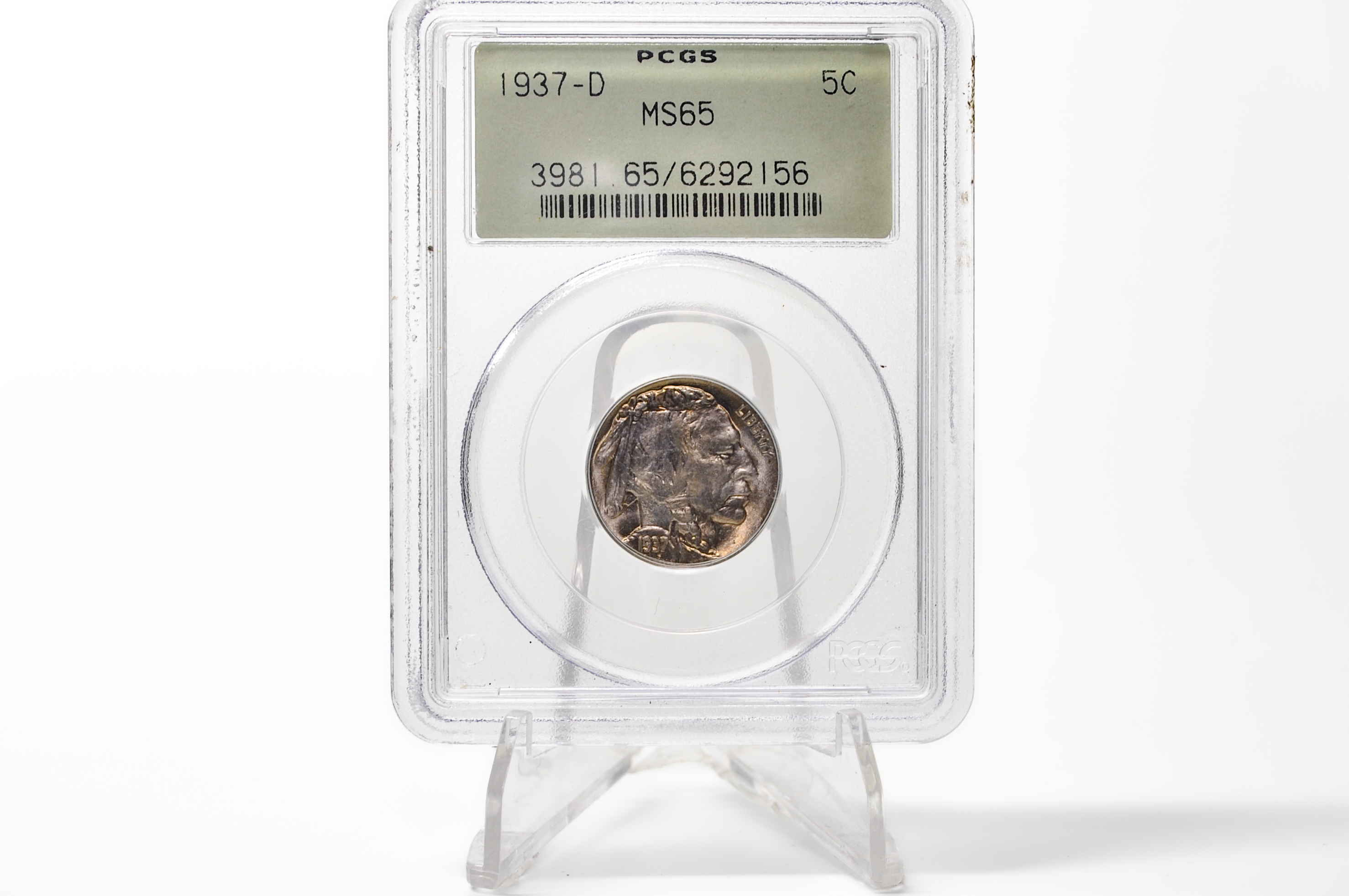 PCGS Gen 3 Holder OGH 1937-D Buffalo Nickel MS65 - 1990-1993 PCGS