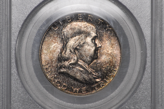 Consecutive Pair: 1960 Franklin Half Dollars PCGS MS65FBL – Vintage Gen 3 Green Label Slabs – Sequential Cert Numbers