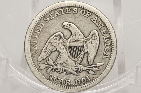 1857 Seated Quarter - Fine+ - Nice Original Coin - 1857 Liberty Seated Quarter