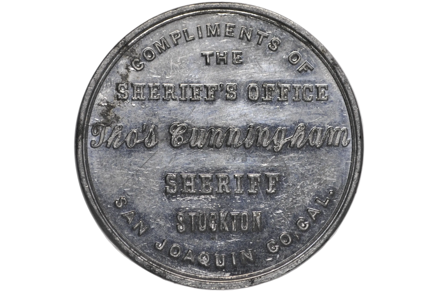 1891 CA HK-623 Stockton Courthouse So-Called Dollar SC$1 – Rare Aluminum Issue