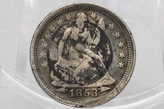 Genuine Antique Love Token, A - Made From an 1880's Silver Dime - Beautiful Scroll Work, 1800s Silver Love Token, "A" Love Token