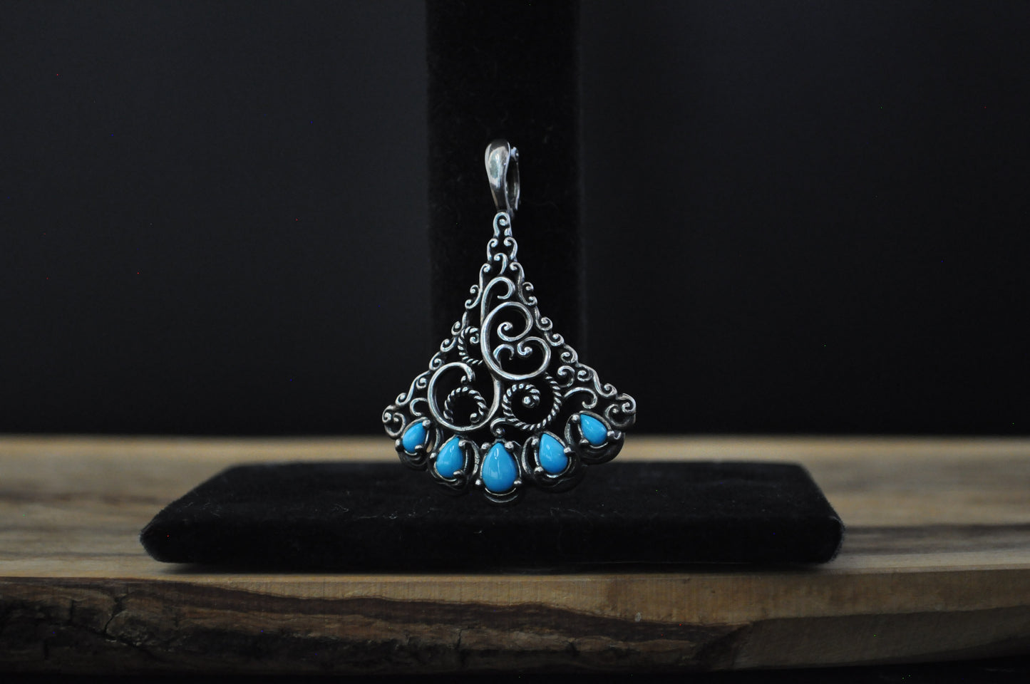 Carolyn Pollack American West Turquoise Enhancer Pendant - Stamped and Tested Sterling Silver - Sleeping Beauty Collection