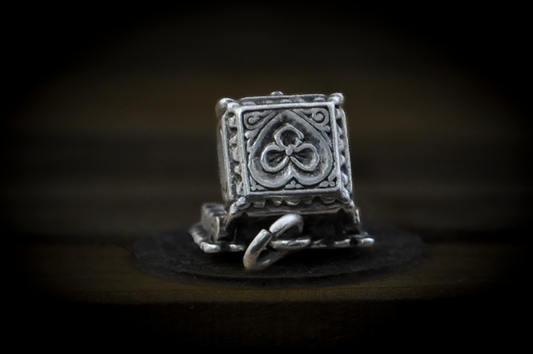 Terranova Sterling Silver Tiny Articulated Engagement Ring with Box Charm - Tested Sterling Silver - Proposal Charm