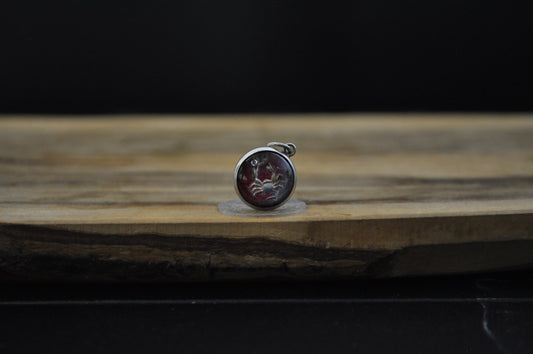 Sterling Silver Lucite Cancer Pendant - Tested Sterling Silver - Astrology Pendant