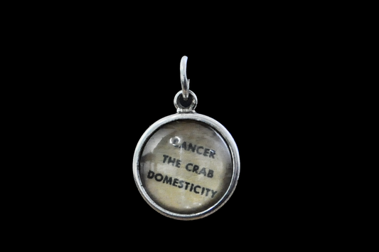 Sterling Silver Lucite Cancer Pendant - Tested Sterling Silver - Astrology Pendant