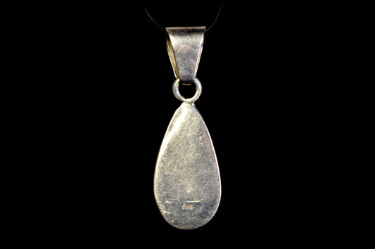 Beautiful Sterling Larimar Stone Teardrop Pendant - Stamped and Tested Sterling Silver - Dominican Republic Jewelry