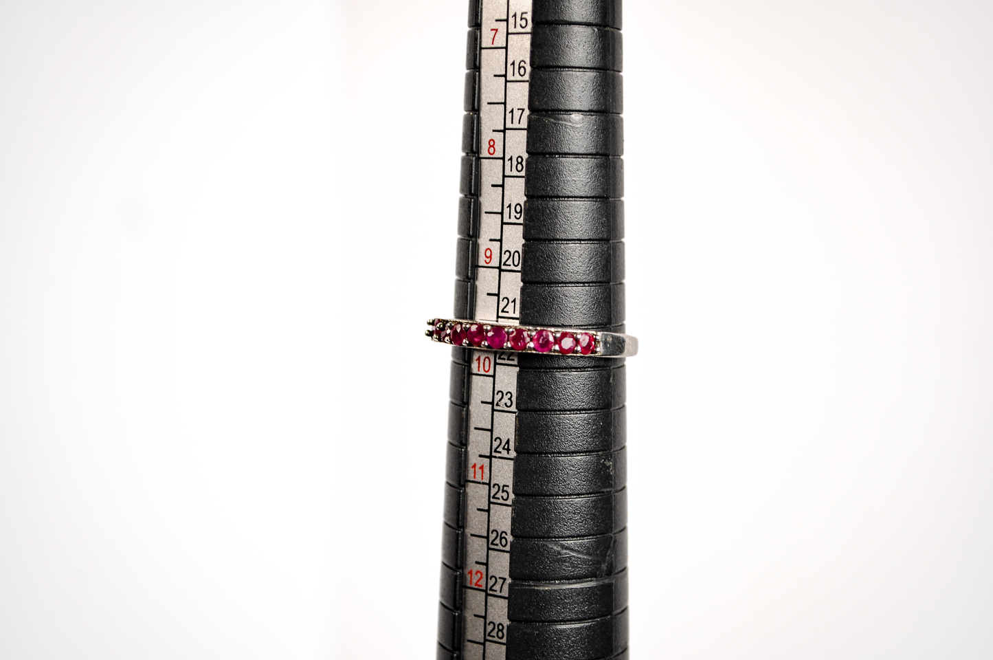 Sterling Silver Ruby Eternity Ring - Size 9.5 - Stamped and Tested Sterling Silver - Ruby Eternity Rings