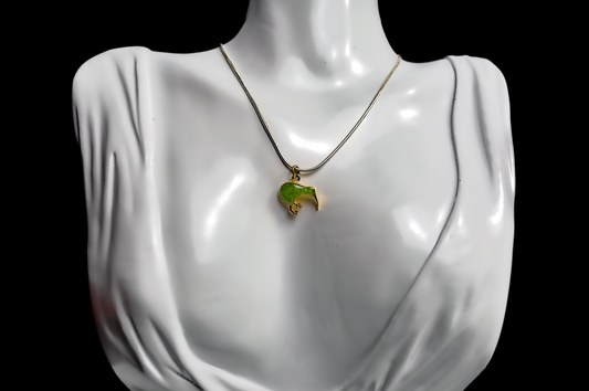 Small Gold Toned Silver Jade Kiwi Charm - Stamped and Tested Sterling Silver - New Zealand Charms