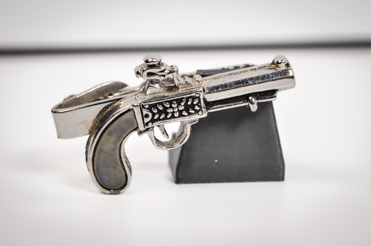Cool Flintlock Pistol Tie Clip - Antique Firearm Tie Clip - Pirates Firearm - 17th-19th Century
